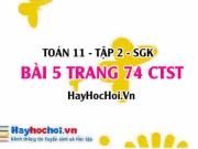 Bài 5 trang 74 Toán 11 tập 2 Chân trời sáng tạo: Hình chóp...